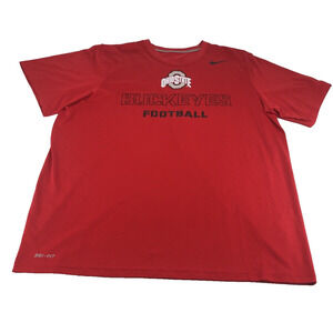 Nike Ohio State Buckeyes Men's Shirt XL Dri Fit‎ Short Sleeve Red OSU Football
